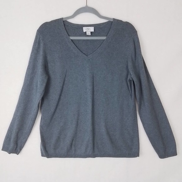 LOFT Pima Cotton Knit Sweater Size‎ XLarge in Gray - Picture 1 of 10